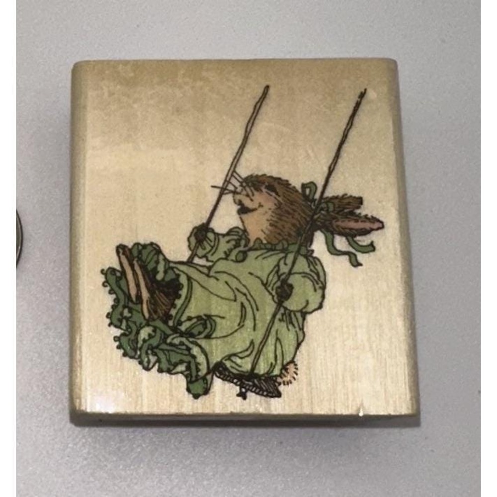 Holly Pond Hill Abigail Stubblefield E13028 Rabbit Wood Mounted Rubber Stamp Vtg